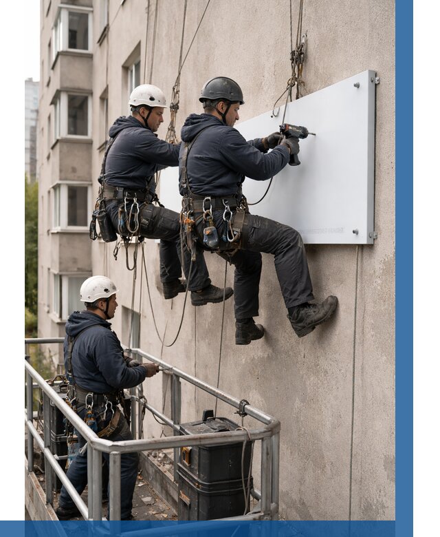 Монтаж табличек и указателей в Кохме от 3636 р. | ВЫСОТНИК-Кхм