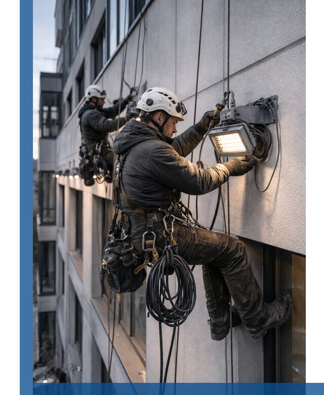 Монтаж фасадного освещения в Кохме установка и подключение