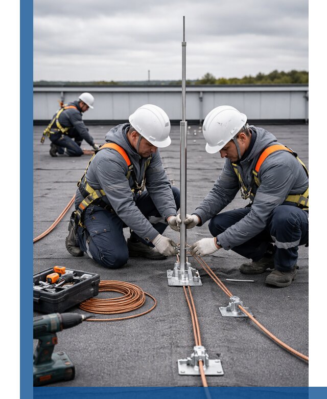 Монтаж молниезащиты на кровле в Кохме под ключ с гарантией