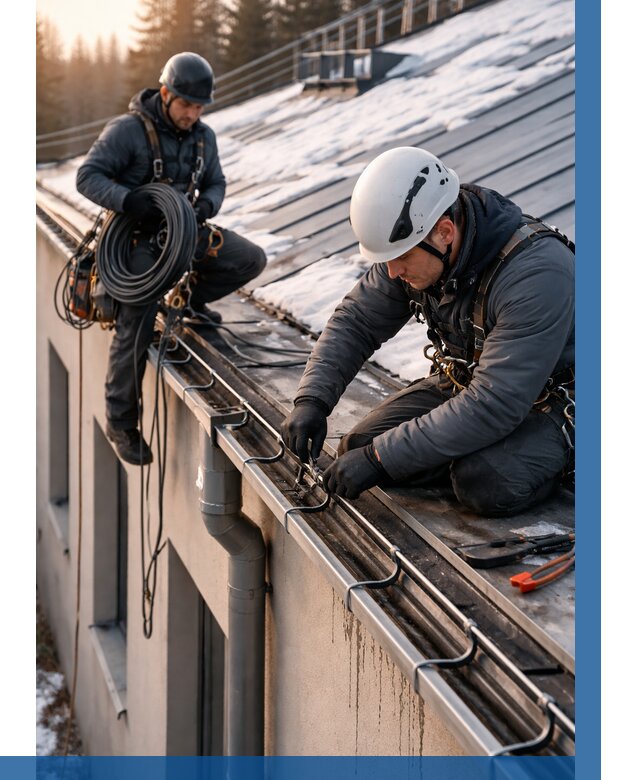 Монтаж греющего кабеля на кровле в Кохме от 467 р. | ВЫСОТНИК-Кхм
