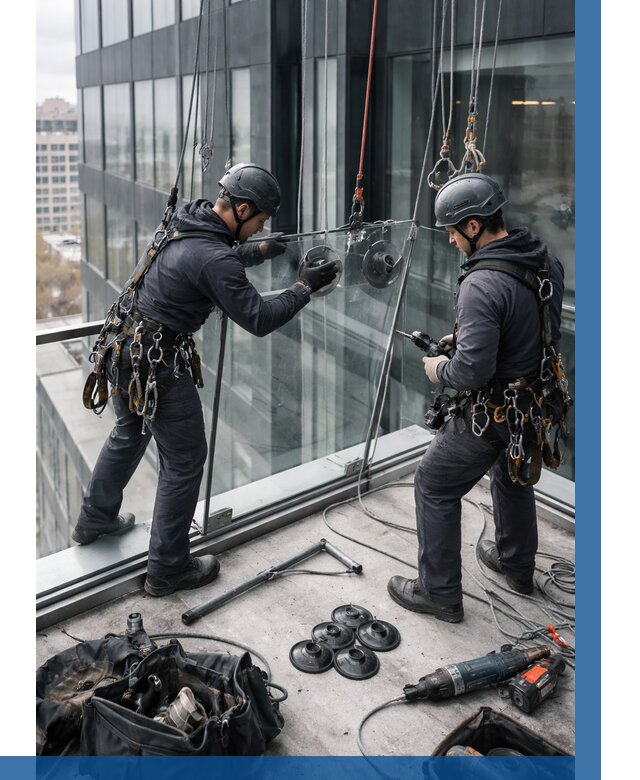 Монтаж стеклянных ограждений в Кохме от 2597 р. | ВЫСОТНИК-Кхм