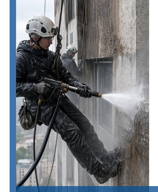 Гидроструйная очистка фасадов и конструкций в Кохме