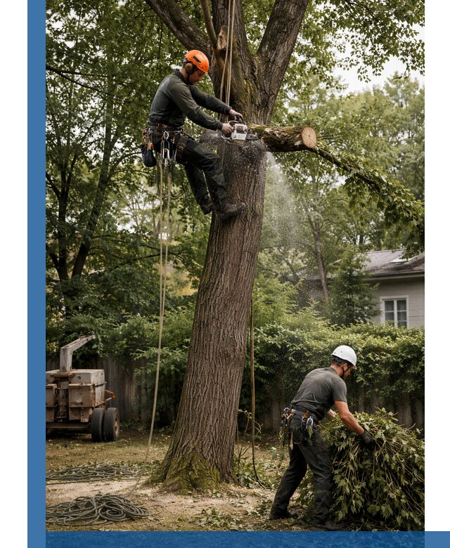 Кронирование деревьев в Кохме, безопасная высотная обрезка