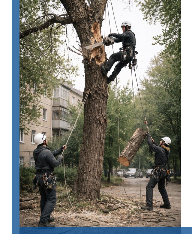 Срочное удаление аварийных деревьев в Кохме с гарантией безопасности