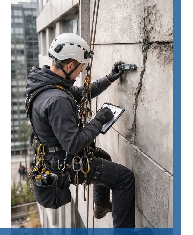 Обследование фасада альпинистами в Кохме от 125 р. | ВЫСОТНИК-Кхм