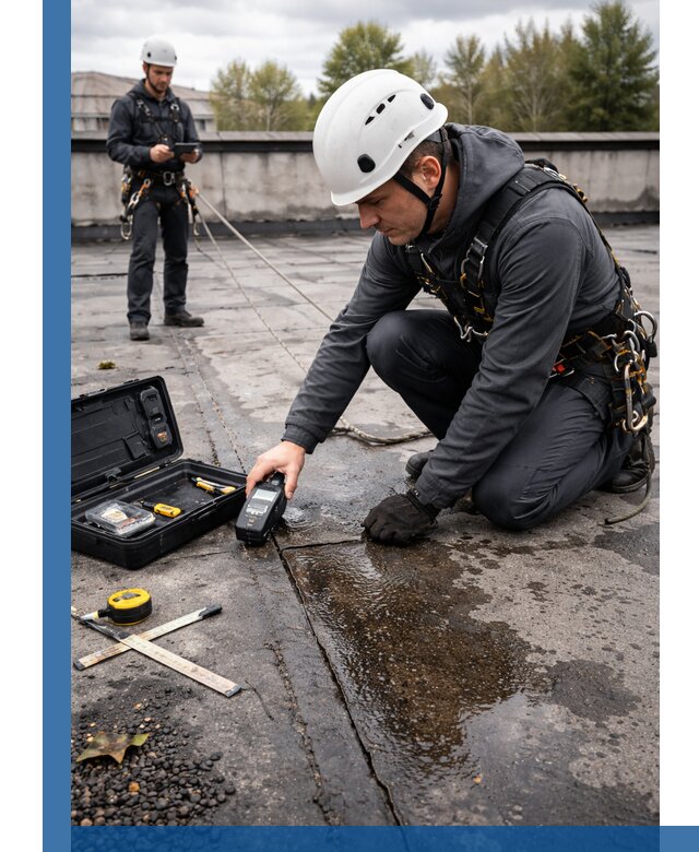 Обследование кровли на протечки и выявление дефектов в Кохме