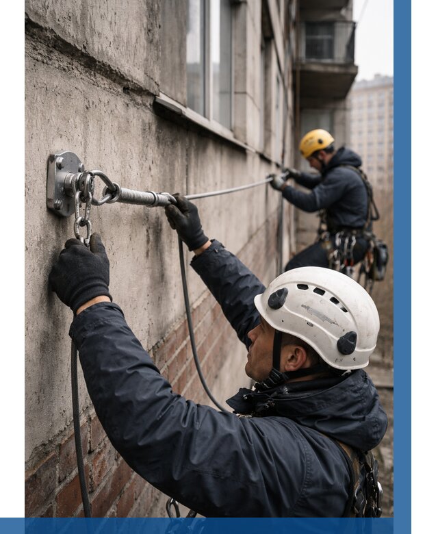 Монтаж анкерных линий в Кохме от 3116 р. | ВЫСОТНИК-Кхм