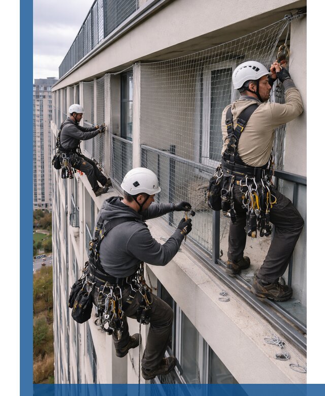 Профессиональный монтаж защитной сетки от птиц в Кохме